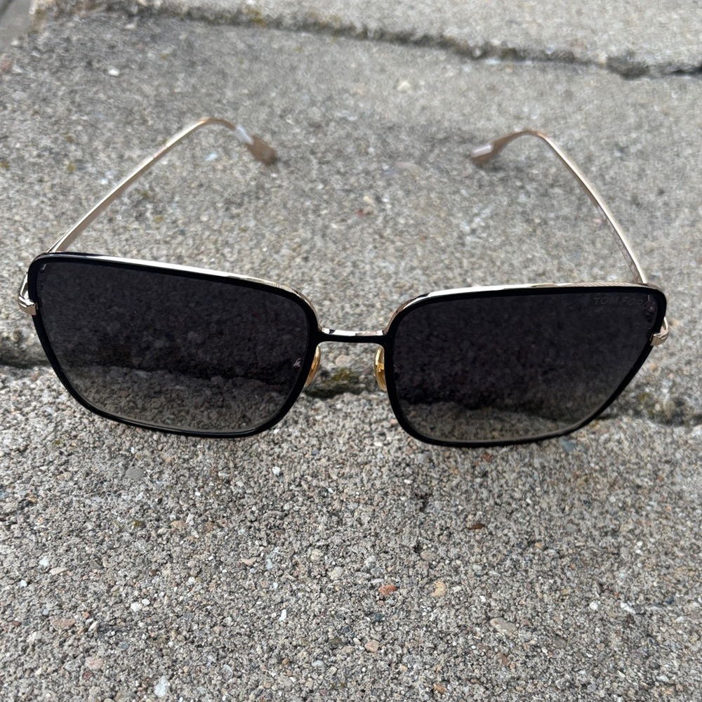 Classic Black Square Sunglasses with Gold Frame